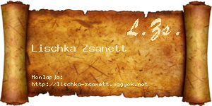 Lischka Zsanett névjegykártya